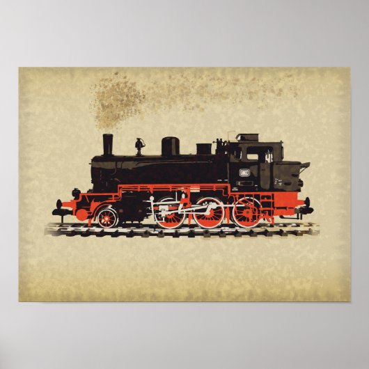 Antike Lokomotive Poster (Vorne)