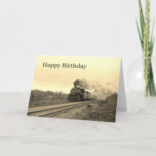 Antike Lokomotive Zug Eisenbahn Schwarz Reise Karte