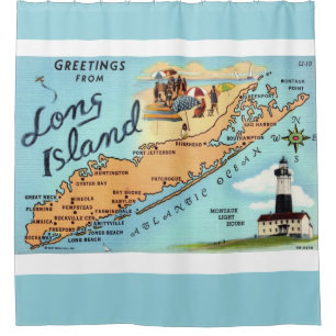Antike Long Island Karte Duschvorhang