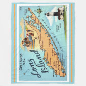 Antike Long Island Karte Fleecedecke (Vorderseite)