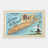 Antike Long Island Karte mit Rahmen Geschirrtuch (Horizontal)