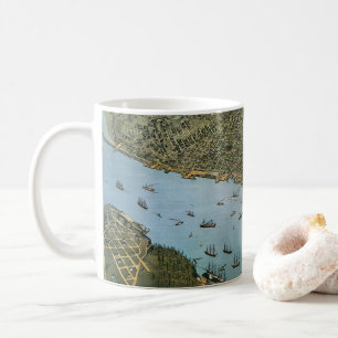 Antike Luftansicht Karte Stadt Seattle Washington Kaffeetasse