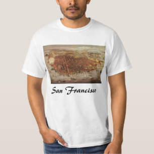 Antike Luftkarte von San Francisco, Kalifornien T-Shirt