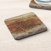 Antike Luftkarte von San Francisco, Kalifornien Untersetzer (Linke Seite)