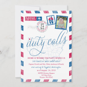 Antike Luftpost Militär Umzug Ankündigung