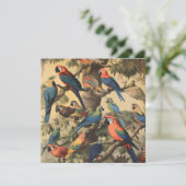 Antike Macaw-Dschungel-Botanik-Kunstkarte (Stehend Vorderseite)