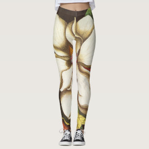 Antike Magnolienblüten Pflanze mit Samen Leggings
