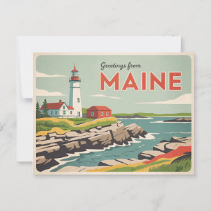 Antike Maine-Ansichtskarte Grüße aus Maine Postkarte