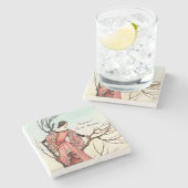 Antike Märchenprinzessin Fantasie-Geschichtenbuch Steinuntersetzer (Seitenansicht)