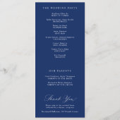 Antike marineblaue viktorianische Blumenhochzeit a Programm (Rückseite)