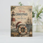 antike maritime Grußkarte Karte (Stehend Vorderseite)