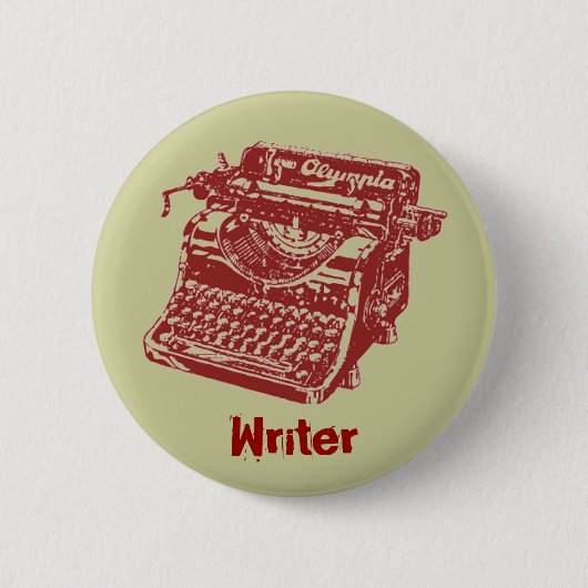 Antike maroone Schreibmaschine Button (Vorderseite)