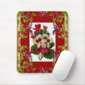 Antike Mauspad Rot floral (Mit Mouse)