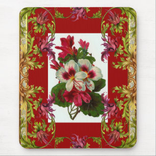 Antike Mauspad Rot floral