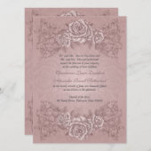Antike Mauve Rose Einladung Hochzeit (Vorne/Hinten)