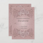 Antike Mauve Rose Einladung zur Hochzeitsreaktion (Vorne/Hinten)