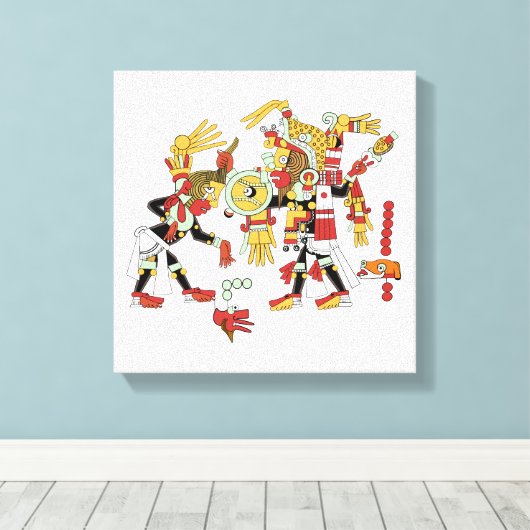 Antike Maya Mesoamerican Art Wrapped Canvas Leinwanddruck (Insitu (Holzboden))