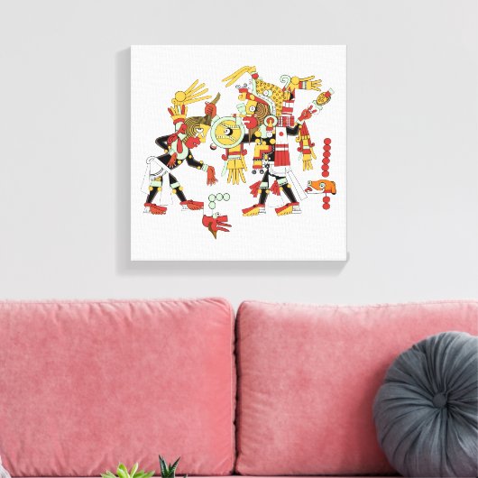 Antike Maya Mesoamerican Art Wrapped Canvas Leinwanddruck (Insitu (Wohnzimmer))
