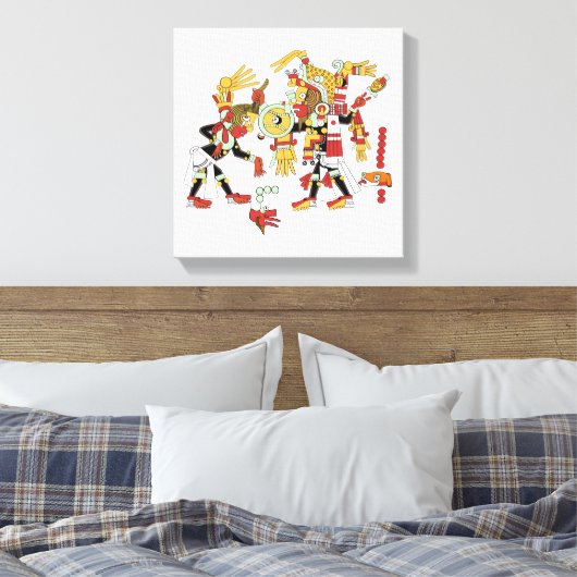 Antike Maya Mesoamerican Art Wrapped Canvas Leinwanddruck (Insitu (Schlafzimmer))