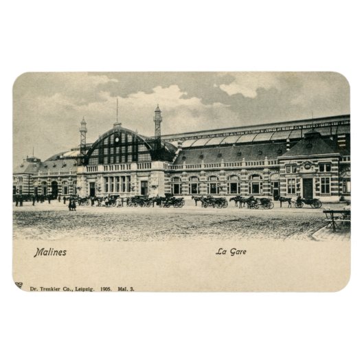 Antike Mechelen Neuenaissance Bahnhof Magnet (Horizontal)