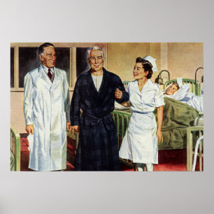 Antike Medizin, Arzt und Krankenschwester mit Pati Poster