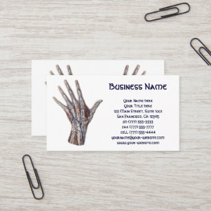 Antike Medizin, menschliche Anatomie Hand Finger Visitenkarte