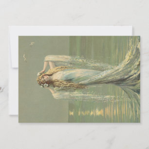 Antike Meerjungfrau-Seenymphe-Postkarte Einladung
