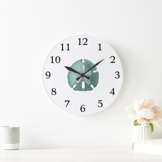 Antike Meersand-Dollar-Illustration Große Wanduhr (Zuhause)