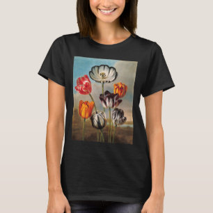 Antike mehrfarbige Tulpenblüten in einer Landschaf T-Shirt