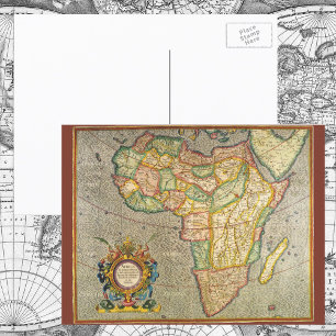 Antike Mercator-Weltkarte von Afrika, 1633 Postkarte