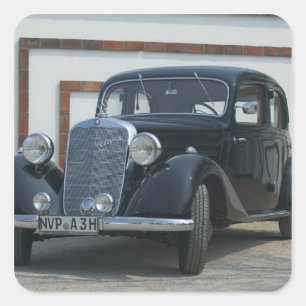 antike Mercedes 3 Quadratischer Aufkleber