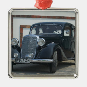 antike Mercedes 3 Silbernes Ornament