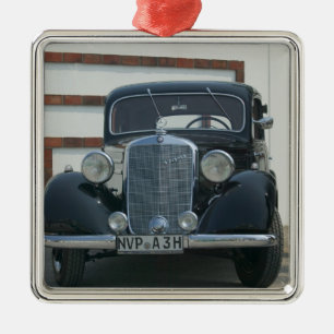 antike Mercedes Silbernes Ornament