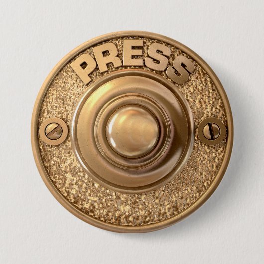Antike Messing-Türklingel Button (Vorderseite)