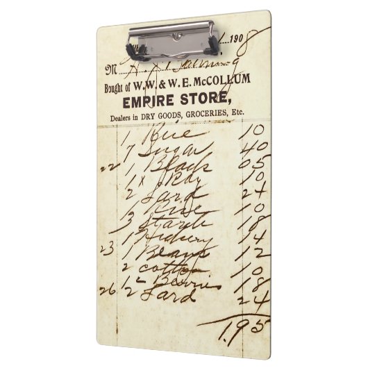 Antike Millburn (NJ) Speicher-Rechnungs-Klemmbrett Klemmbrett (Links)