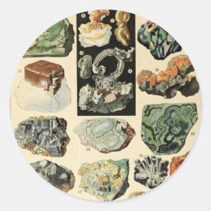 Antike Mineralien Gesteine Geologie Runder Aufkleber