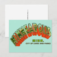 Antike Minneapolis-Postkarte