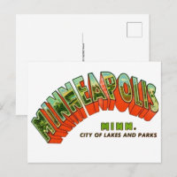 Antike Minneapolis-Postkarte