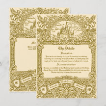 Antike mittelalterliche Fantasy-Goldgravur-Hochzei