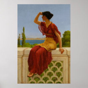 Antike Mittelmeer-Seeblick-Kunst im klassischen St Poster