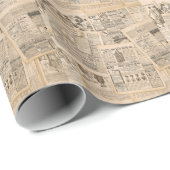 Antike Mode: Werbeseiten in Zeitungen Geschenkpapier (Rolleneckpunkt)