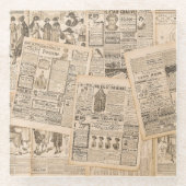 Antike Mode: Werbeseiten in Zeitungen Glasuntersetzer (Vorderseite)