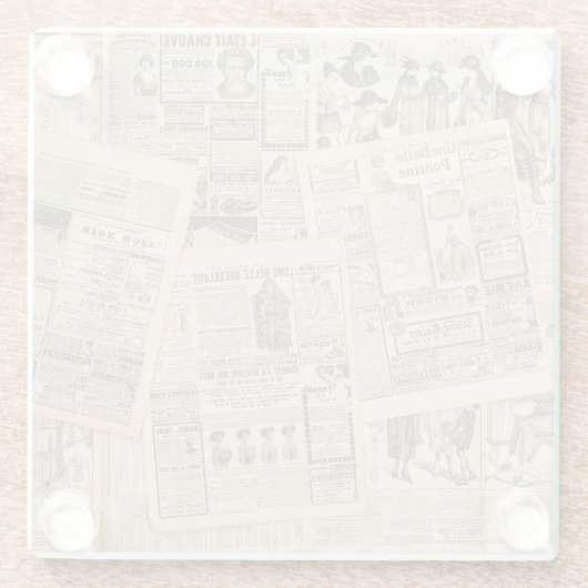 Antike Mode: Werbeseiten in Zeitungen Glasuntersetzer (Rückseite)