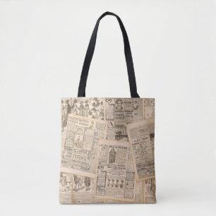 Antike Mode: Werbeseiten in Zeitungen Tasche