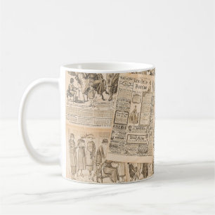 Antike Mode: Zeitungs-Werbe-Seiten Kaffeetasse
