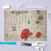 Antike Mohnblume Seidenpapier (Handwerk)