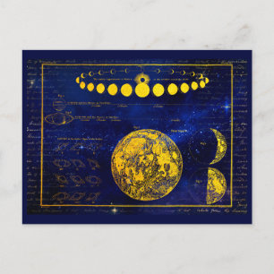 Antike Mondphasen Saturn Jupiter Venus Postkarte