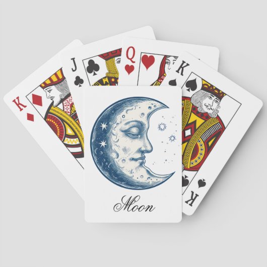 Antike Mondzeichnung Spielkarten (Rückseite)