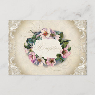 Antike Monogramm-Spitze Wilde Pink-Rose Wirbel For Begleitkarte