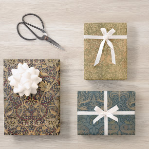 Antike Morris Brown Birds Dove Pfau und Drache Geschenkpapier Set